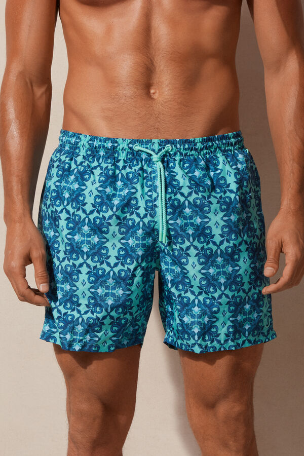 Intimssimi Light Blue Moroccan Print Swim Trunks Azules | TPEPQ63997