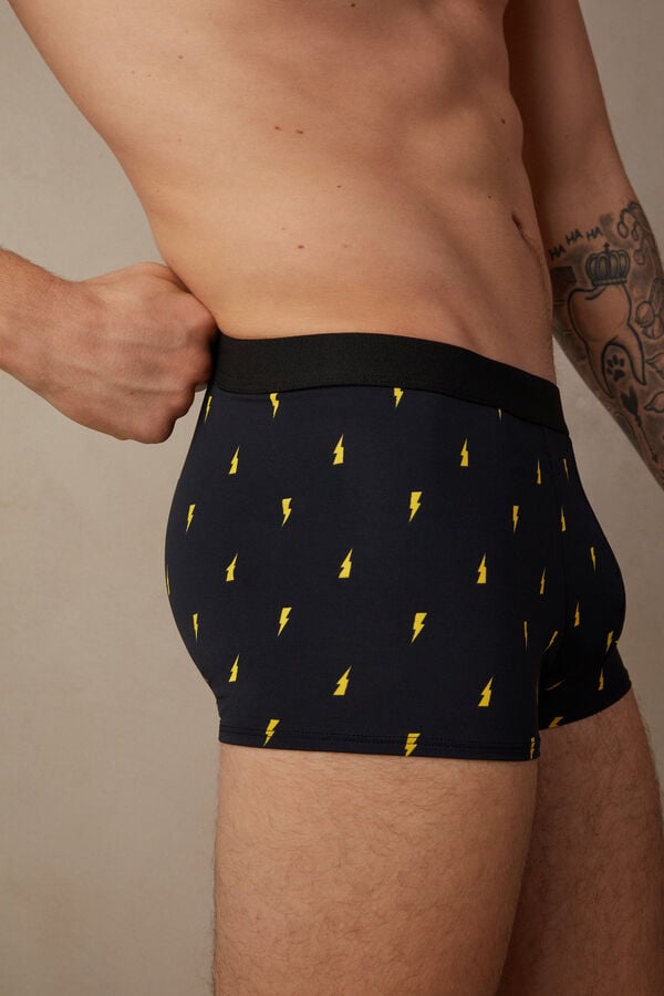 Intimssimi Lightning Bolt Boxers in Microfiber Negras | PEZDE98705