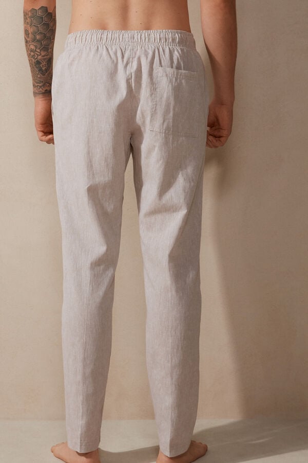 Intimssimi Linen and Cotton Full Length Pants Natural | DPEKV92921