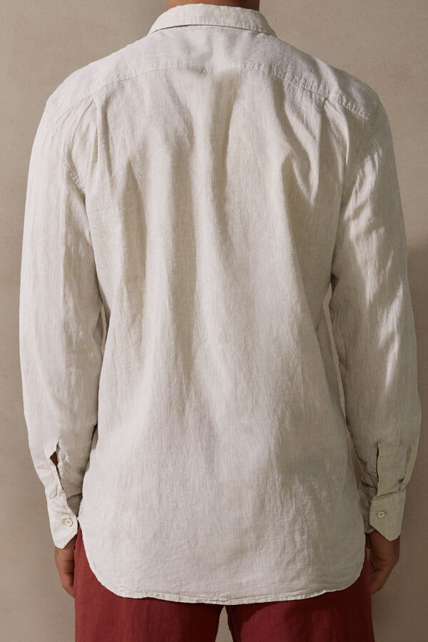 Intimssimi Linen and Cotton Shirt Natural | BPESO11098