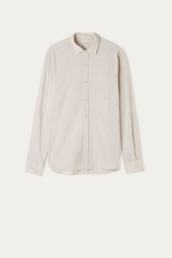 Intimssimi Linen and Cotton Shirt Natural | BPESO11098