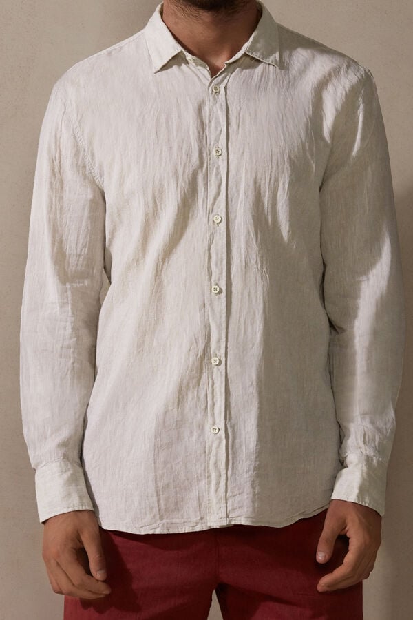 Intimssimi Linen and Cotton Shirt Natural | BPESO11098