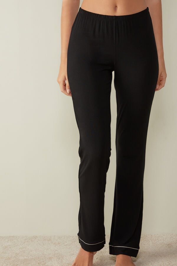 Intimssimi Long Micromodal Trousers Negras | DPEKV64887