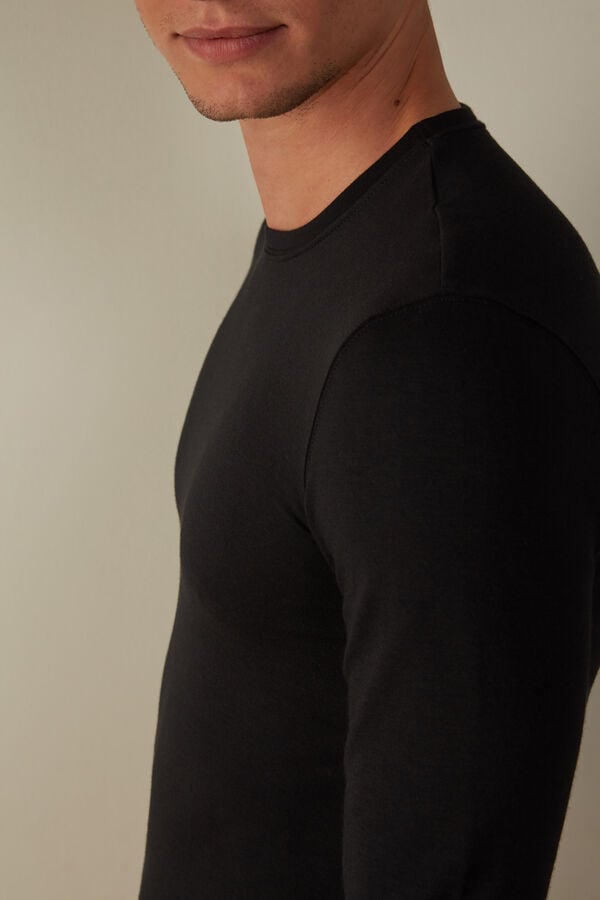 Intimssimi Long-Sleeve Modal-Cashmere Top Negras | PEZPD43261