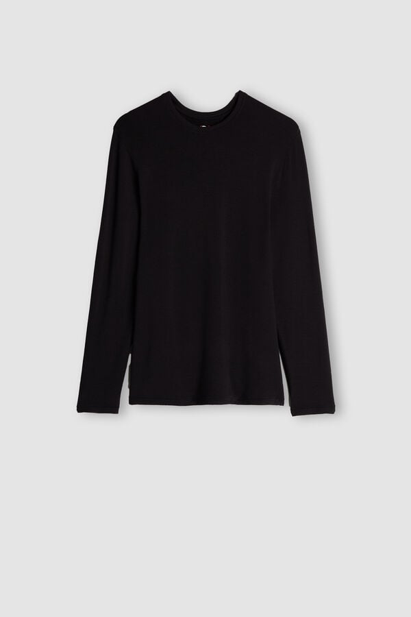 Intimssimi Long-Sleeve Modal-Cashmere Top Negras | PEZPD43261