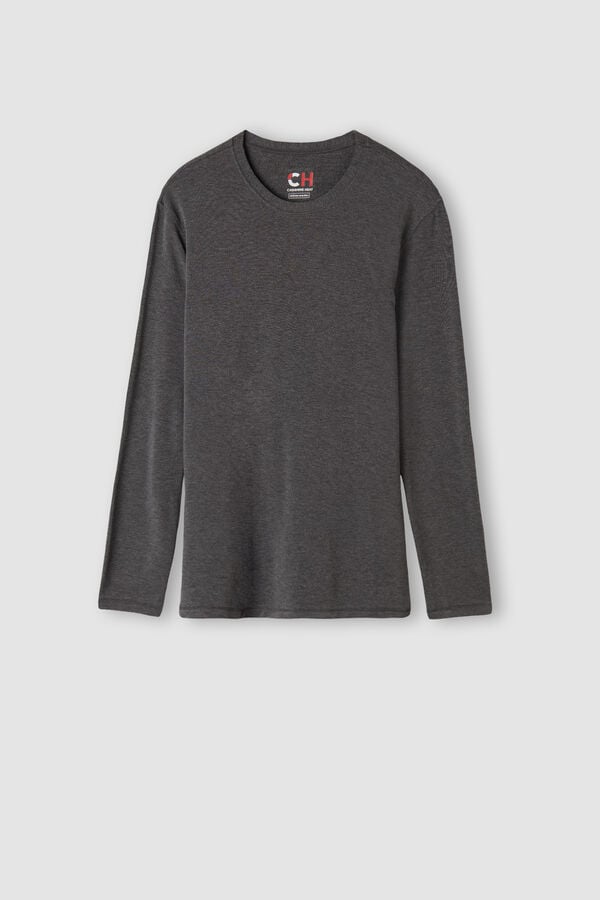 Intimssimi Long-Sleeve Modal-Cashmere Top Gris Oscuro | ZPEMJ51218