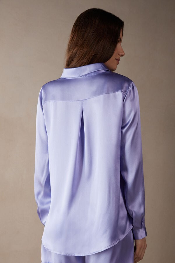 Intimssimi Long Sleeve Silk Shirt Violet | EPEHC33665