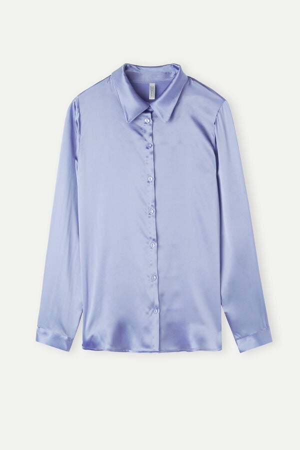 Intimssimi Long Sleeve Silk Shirt Violet | EPEHC33665