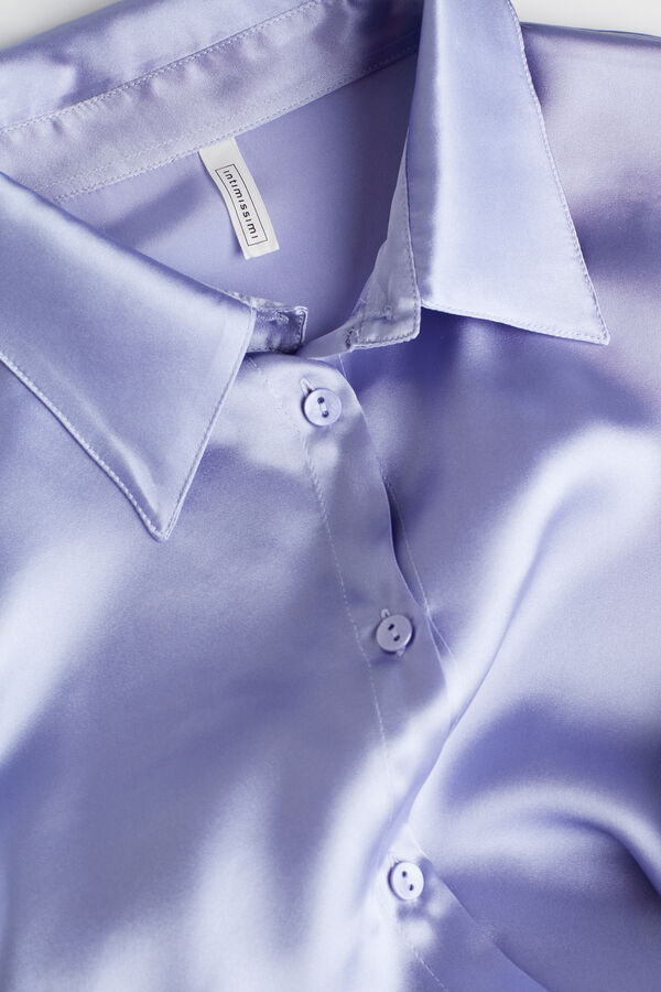 Intimssimi Long Sleeve Silk Shirt Violet | EPEHC33665