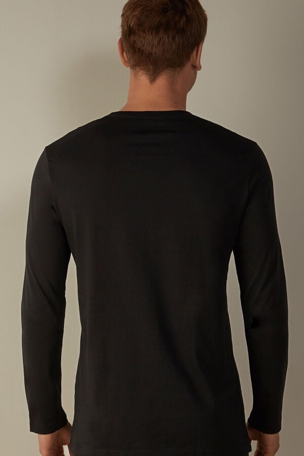 Intimssimi Long-Sleeve Supima® Cotton Top Negras | BPESD51045