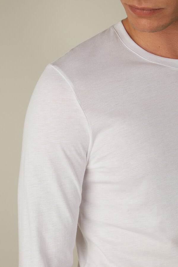 Intimssimi Long-Sleeve Supima® Cotton Top Blancas | YPEGT45013