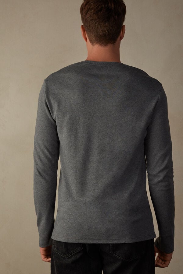 Intimssimi Long Sleeve Top in Warm Cotton Gris Oscuro | DPEVO17702