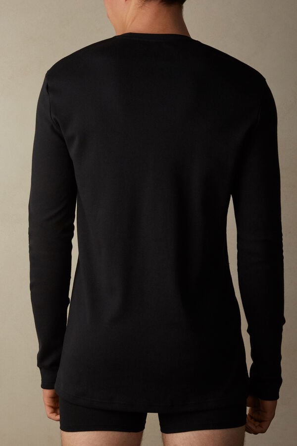 Intimssimi Long Sleeve Top in Warm Cotton Negras | FPEHY11933