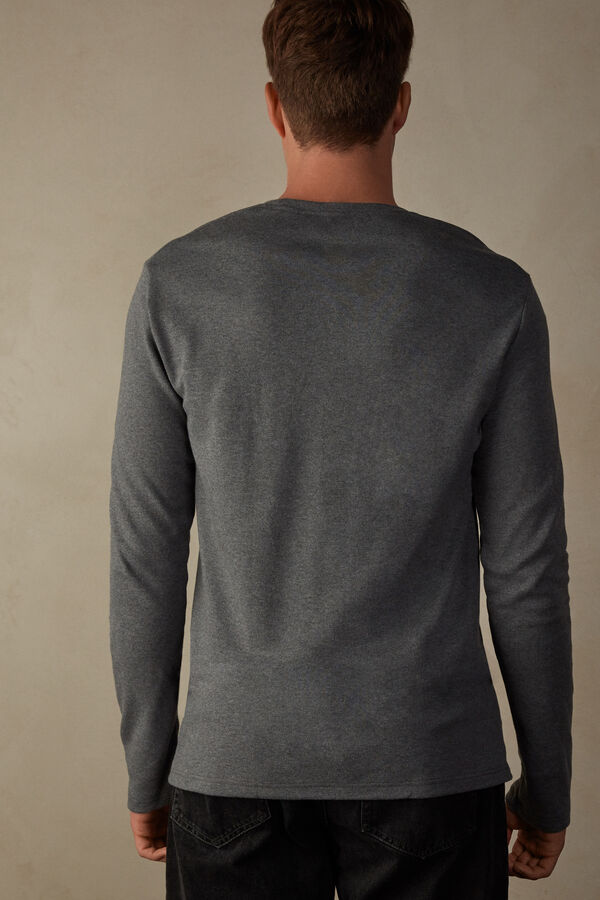 Intimssimi Long Sleeve Top in Warm Cotton Gris Oscuro | PENEJ80140