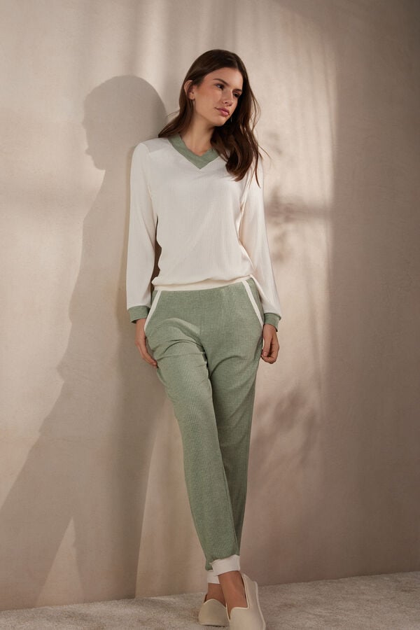 Intimssimi Lost in Fields Full Length Pants in Modal Verde | EPEVG13129