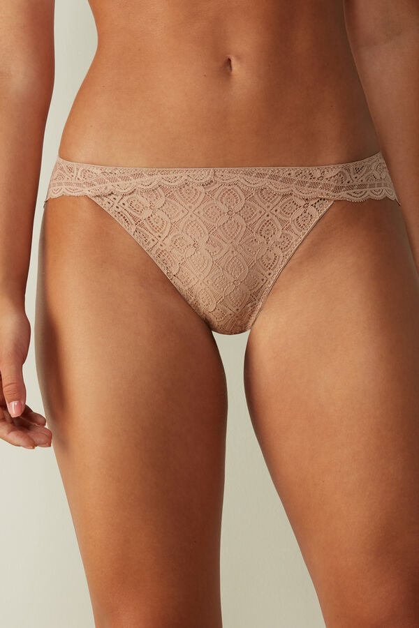 Intimssimi Low Rise Lace Panties Natural | FPEHY11160