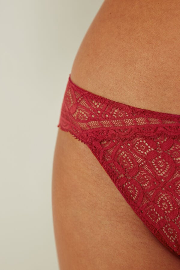 Intimssimi Low Rise Lace Panties Rojas | PECVG79656