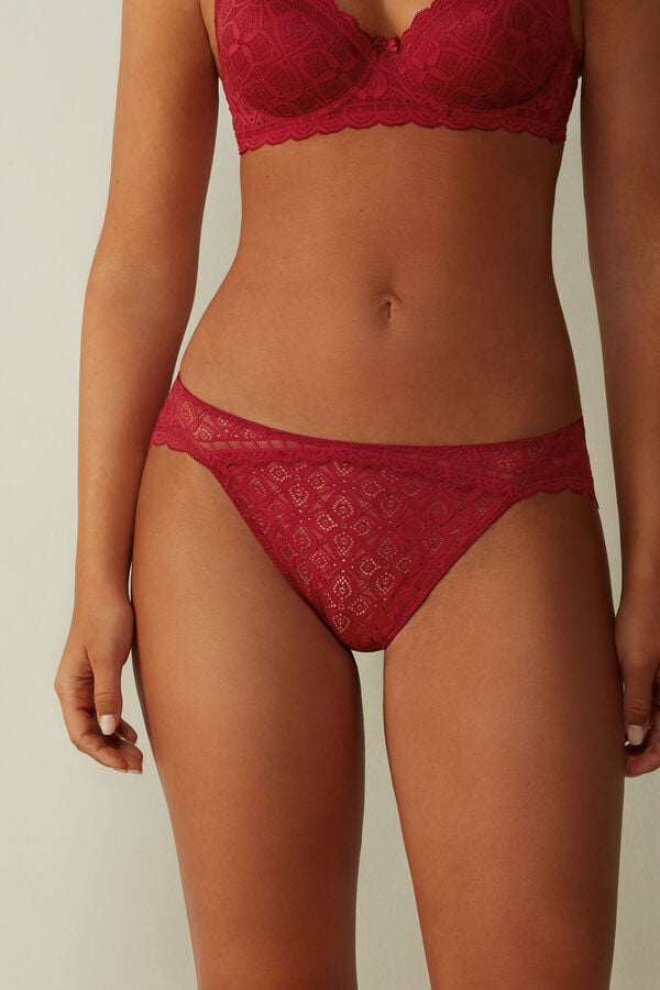 Intimssimi Low Rise Lace Panties Rojas | PECVG79656