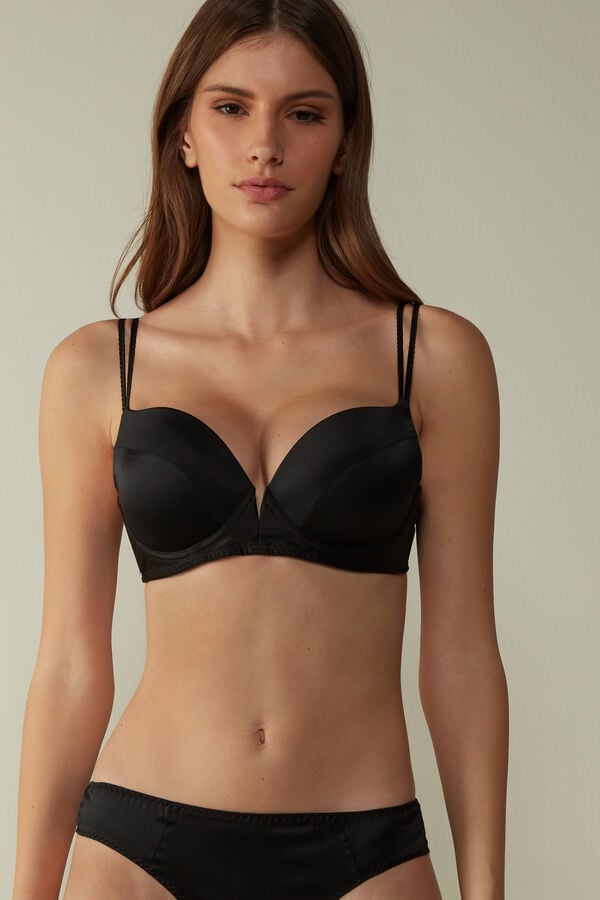 Intimssimi Mia Silk Super Push-Up Bra Negras | APEDF50481