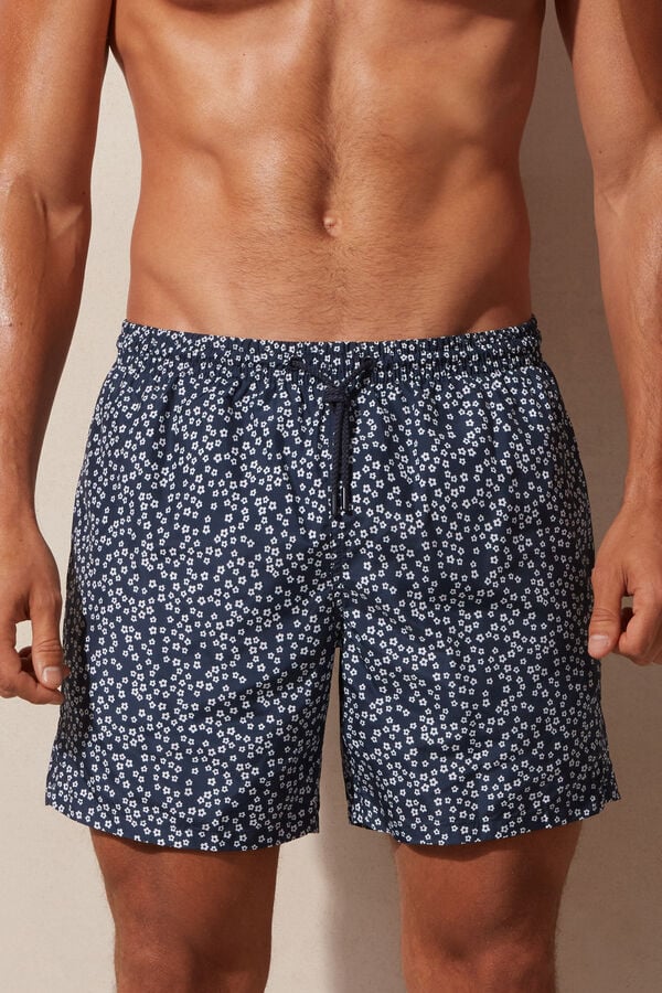 Intimssimi Micro Flower Print Swim Trunks Azules | APEWC22713