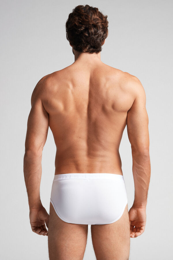 Intimssimi Microfiber Briefs with Logo Detail Blancas | BPESO33338