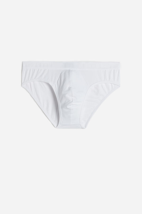 Intimssimi Microfiber Briefs with Logo Detail Blancas | BPESO33338