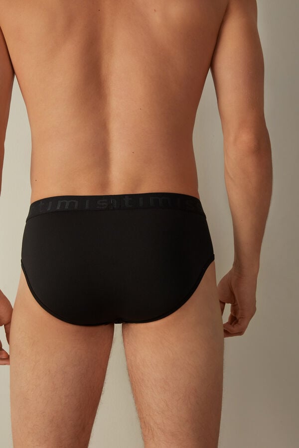 Intimssimi Microfiber Briefs with Logo Detail Negras | DPEVO63228