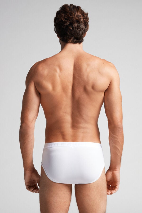 Intimssimi Microfiber Briefs with Logo Detail Blancas | PEEGJ57257