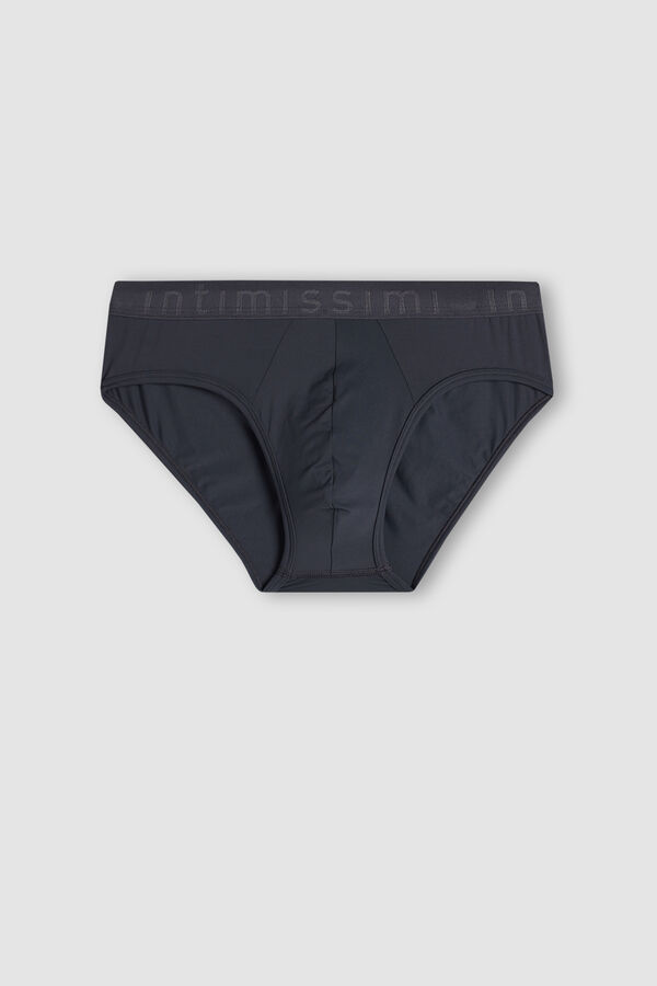 Intimssimi Microfiber Briefs with Logo Detail Gris | TPEPQ41202