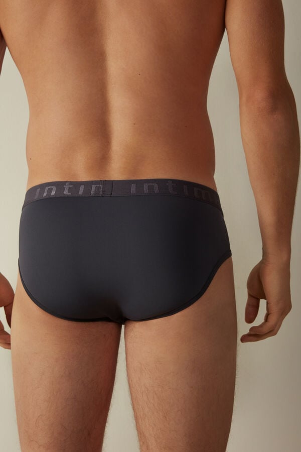 Intimssimi Microfiber Briefs with Logo Detail Gris | YPEVQ29042