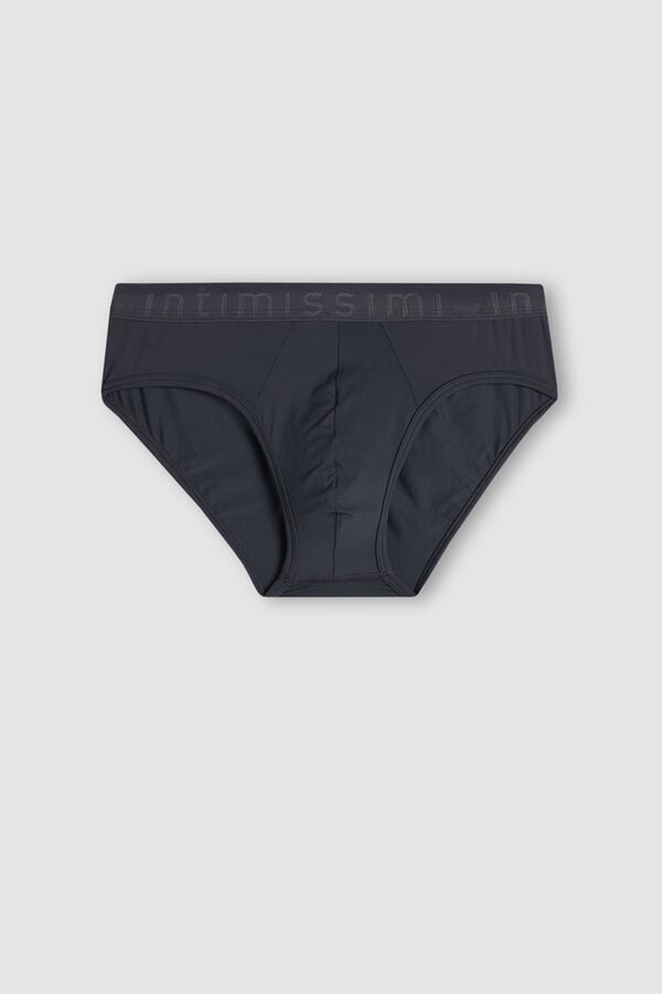 Intimssimi Microfiber Briefs with Logo Detail Gris | YPEVQ29042