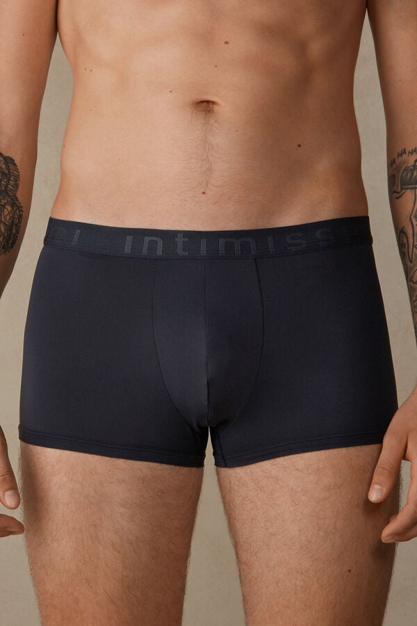 Intimssimi Microfiber Logo Boxer Shorts Azules | GPEUC42787