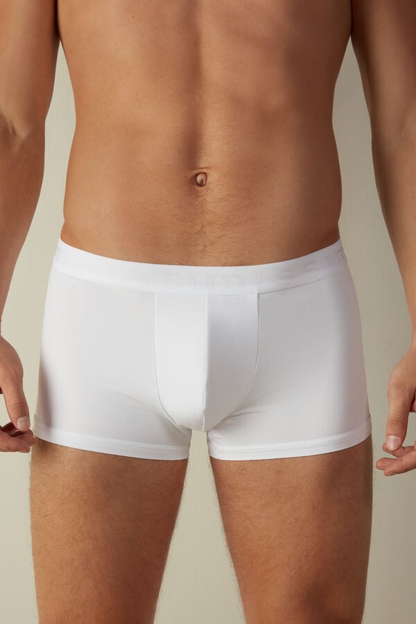 Intimssimi Microfiber Logo Boxer Shorts Blancas | PENEJ30098