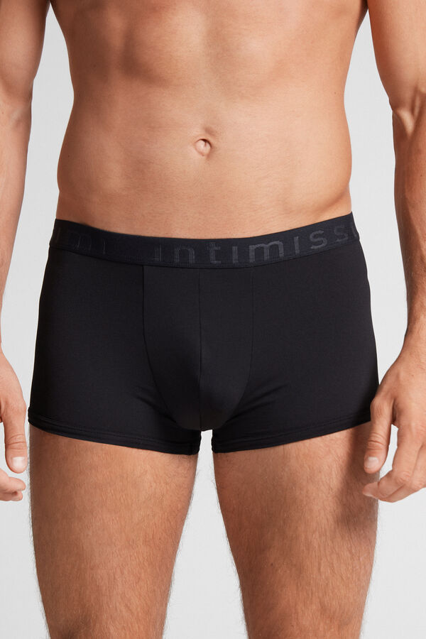 Intimssimi Microfiber Logo Boxer Shorts Negras | TPEWZ64926