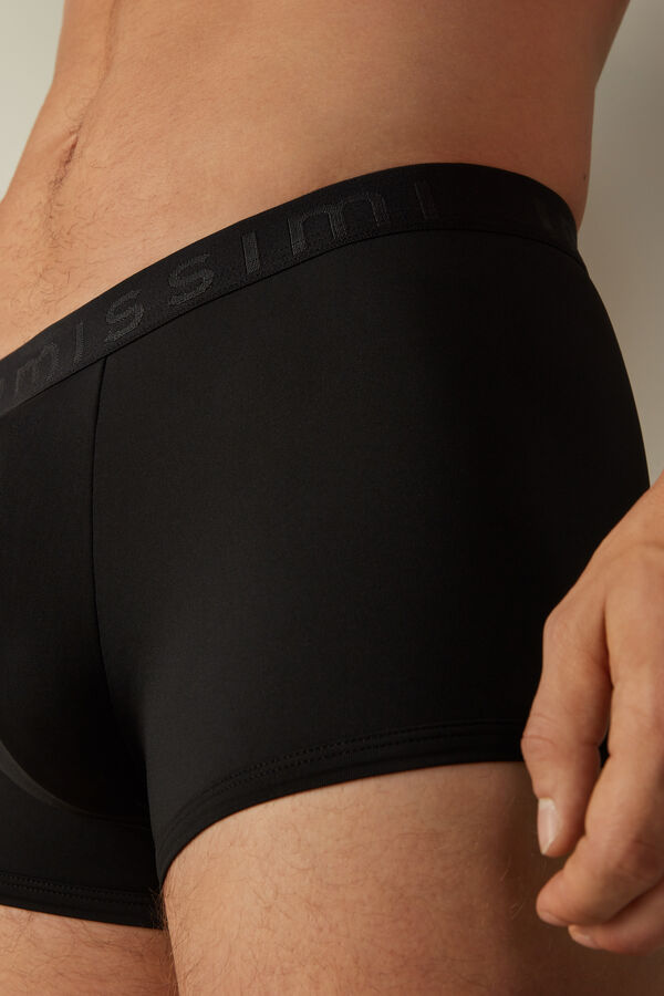 Intimssimi Microfiber Logo Boxer Shorts Negras | TPEWZ64926