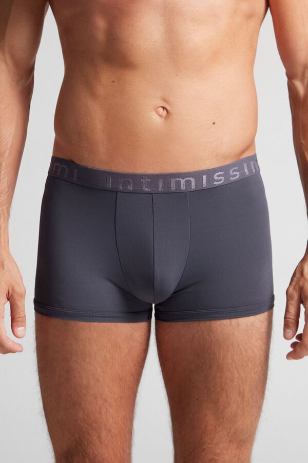 Intimssimi Microfiber Logo Boxer Shorts Gris | ZPEMJ34278