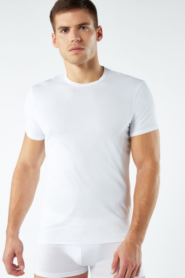 Intimssimi Microfiber T-shirt Blancas | XPEBH47370