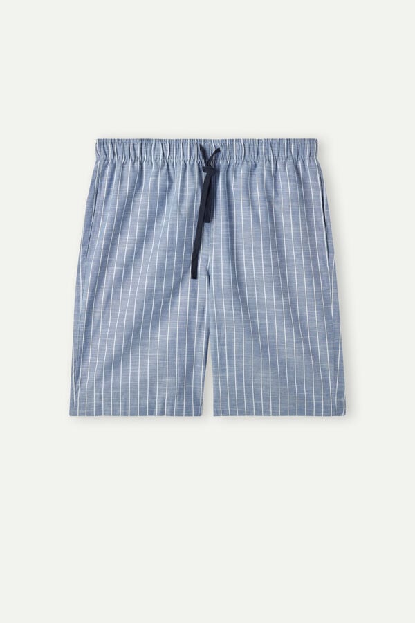 Intimssimi Microstripe Shorts in Cotton Cloth Azules | GPEUC35783