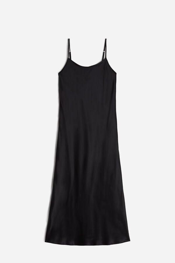 Intimssimi Midi-Length Slip in Silk Negras | APEDF75167