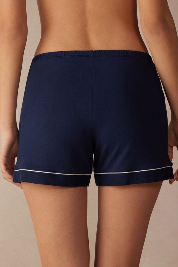 Intimssimi Modal Shorts with Contrast Trim Azules | PEICD34398