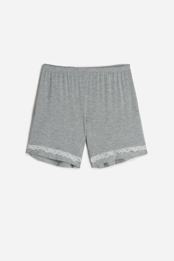 Intimssimi Modal Shorts with Lace Details Gris | QPEWA40318