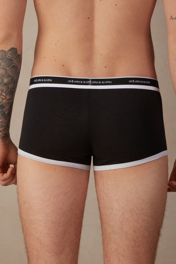 Intimssimi Natural Fresh Supima® Cotton Boxers with Logo Negras | GPEEC56784