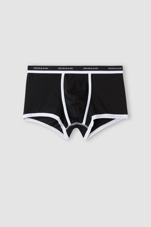 Intimssimi Natural Fresh Supima® Cotton Boxers with Logo Negras | GPEEC56784