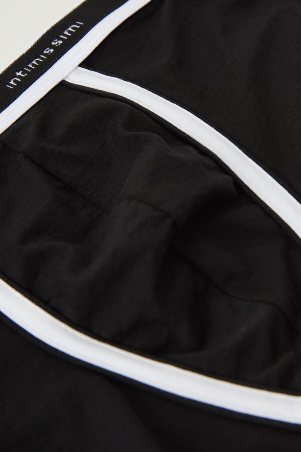 Intimssimi Natural Fresh Supima® Cotton Boxers with Logo Negras | GPEEC56784