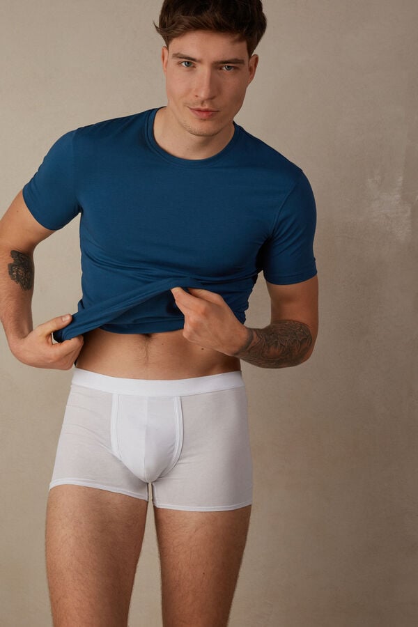 Intimssimi Natural Fresh Supima® Cotton Boxers Blancas | LPETR88669