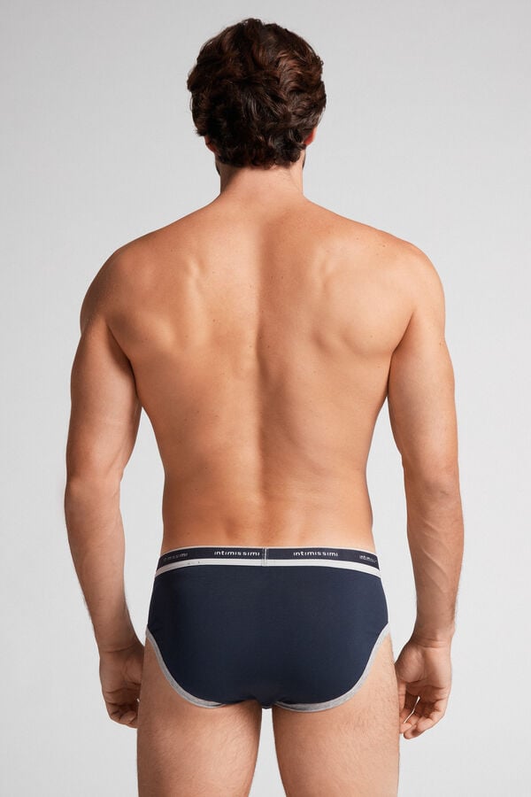 Intimssimi Natural Fresh Supima® Cotton Briefs with Logo Azules | MPEFT19229