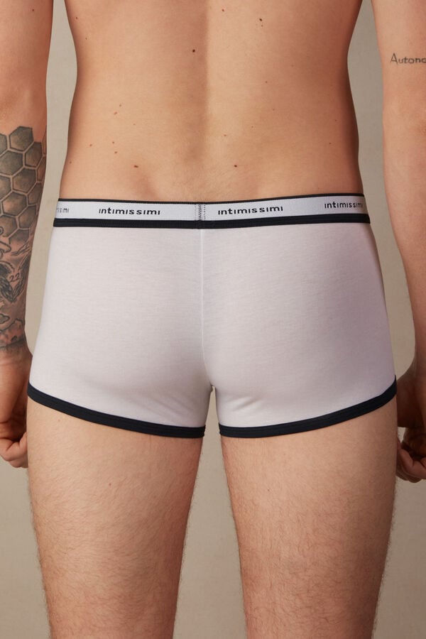 Intimssimi Natural Fresh Supima® Cotton Boxers with Logo Blancas | MPEHR86385