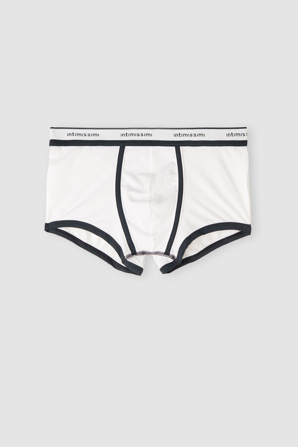 Intimssimi Natural Fresh Supima® Cotton Boxers with Logo Blancas | MPEHR86385