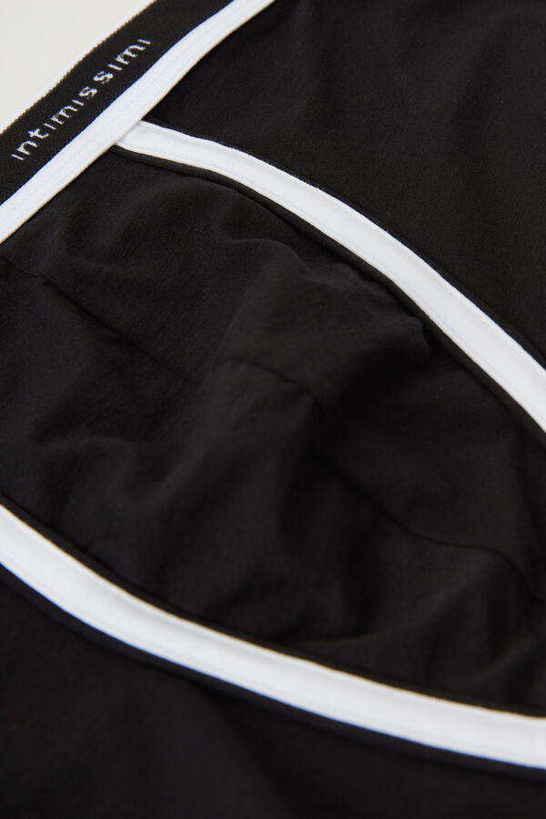 Intimssimi Natural Fresh Supima® Cotton Boxers with Logo Negras | PEDFL28211