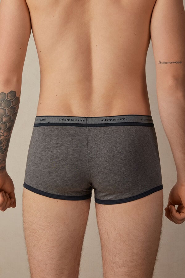 Intimssimi Natural Fresh Supima® Cotton Boxers with Logo Gris Oscuro | PEJZR71656